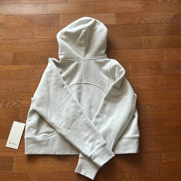 ❤️LULULEMON LOUNGEFUL CROPPED HOODIE/JACKET-HEATHERED ULTRA LIGHT GREY-10/12❤️ - Picture 5 of 16